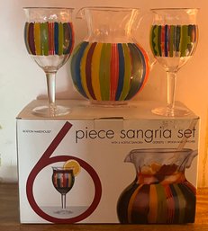 Boston Warehouse Acrylic Sangria Pitcher & Goblet Set - Box Included - 6 Pieces Total