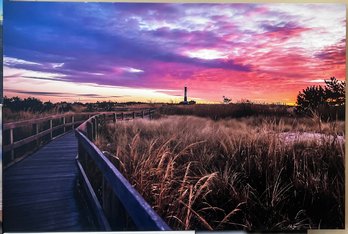Fire Island Boardwalk At Sunset Professional Photograph On Stretched Canvas By Jacqueline Taffe