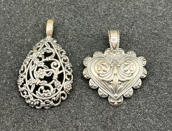 925 Silver Pendants - 2 Total - .87 OZT Total