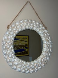 Decorative Faux Seashell Style Round Wall Mirror