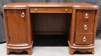 Solid Wood 4-drawer Desk With Cabinet