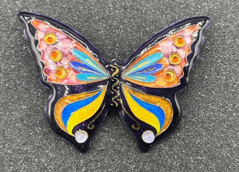 Hand Painted Butterfly Shaped Pin