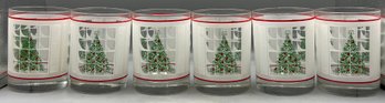 Christmas Tree Pattern Drinking Glass Cup Set - 7 Total