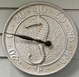 Cast Iron Seahorse Pattern Thermometer