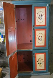 Farm House Style Hand Painted Entertainment Cabinet