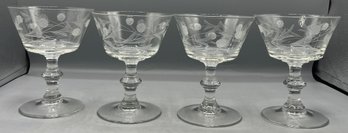Arcadia Etched Crystal Tall Champagne Set - 7 Total