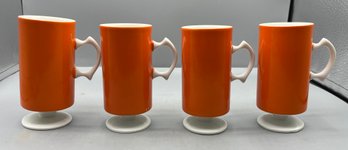 Vintage Fine China Pedestal Mugs - 4 Total