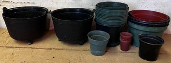 Assorted Plastic Pots And Planters