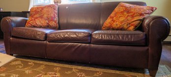Burgundy Leather Sofa