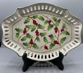 Andrea By Sadek Hand Painted Ceramic Tray - Made In Thailand