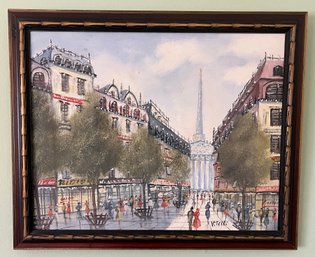 Vitelli Signed Cityscape Oil On Canvas Framed