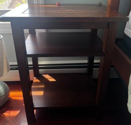 Walnut Brown Wood Side Table
