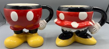 Mickey & Minnie Hand Painted Ceramic Mug Set - 2 Total