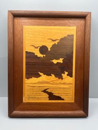 Marquetry Inlay Wooden Art Framed