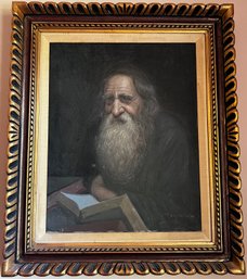 Signed Oil On Canvas 'The Rabbi'