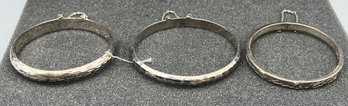 925 Silver Bangles - 3 Total - .98 OZT Total