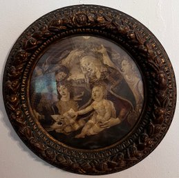 Botticelli Madonna Of The Magnificent In Gilt Round Frame