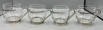 Glass/metal Cappuccino Mugs - 5 Total