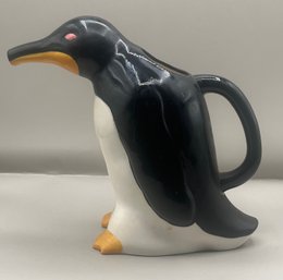 Hand Painted Ceramic Penguin Pitcher