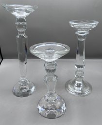 Shannon Crystal Candlesticks (2) And One Unnamed