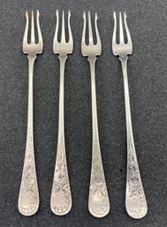 Sterling Silver Appetizer Fork Set - 4 Total - Approx 2.16 OZT