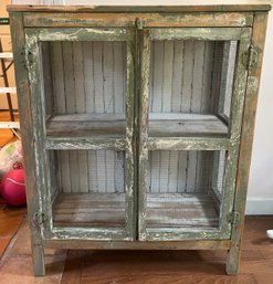 Distressed Wooden Farmhouse Style Display Cabinet