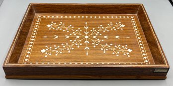 Inlaid Wooden Coffee Tray - Made In India