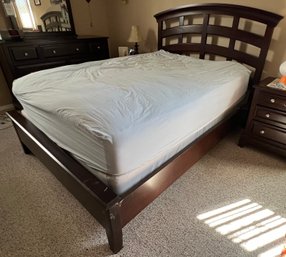 Walnut Colored Wood Bed Frame