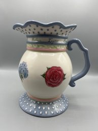 Mary Hughes Designs Hand Painted Ceramic Pitcher