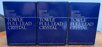 Towle Full Lead Crystal Fluted Champagne Glasses- New In Box (3)