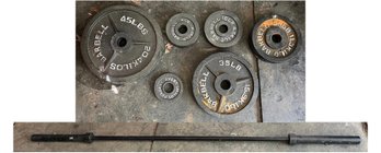 Barbell Olympic Weight Set With Olympic Bar Included - 255LBS Total Weight In Plates