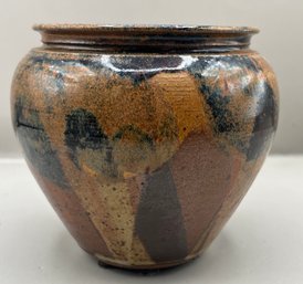 Handcrafted Pottery Glazed Vase - Artist Engraved 1986