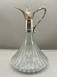 Metalstil Hand Made Silver Plated Glass Carafe - Made In Italy