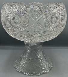 Exquisite Cut Crystal Punch Bowl