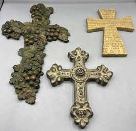 Decorative Resin Holy Cross Wall Decor Plaques  - 3 Total