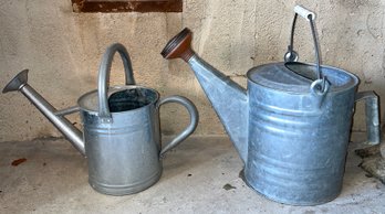 Vintage Aluminum Watering Cans - 2 Total