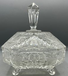 Cut Crystal Lidded Candy Bowl