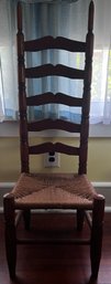 Ladder Back Rush Wicker Weave Seated Chair