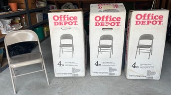 Office Depot Metal Folding Chairs - 12 Total