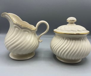 Lenox House Warming Collection Porcelain Sugar Bowl And Creamer Set