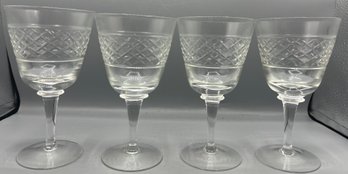 Cut Glass Stemware Set - 9 Total