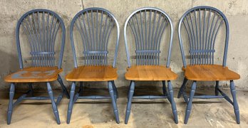 Solid Wood Dining Chairs - 4 Total