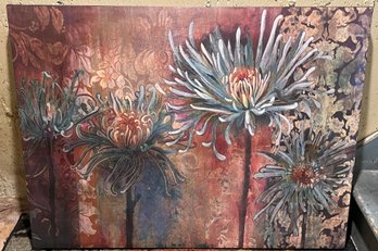 Decorative Oil On Stretched Canvas Floral Art