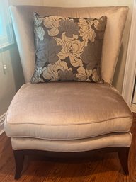 Schnadig Furniture Upholstered Slipper Chair With Throw Pillow Included