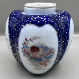 Porcelain Cherub Lidded Urn