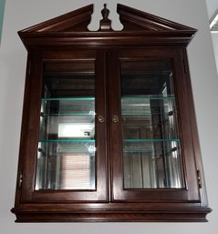 Solid Wood Glass Display Wall Cabinet