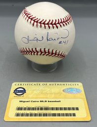 Miguel Cairo Signed MLB Baseball - COA Included