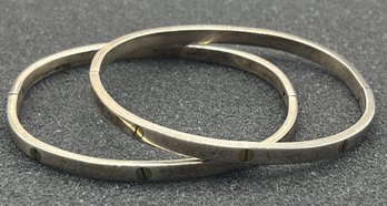 925 Silver Bangle Bracelet Set - 1.18 OZT Total - 2 Total - Made In Mexico