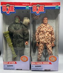 2001 Hasbro G.I Joe WWII Pacific Marine / Night Attack Action Figures - NEW With Box - 2 Total