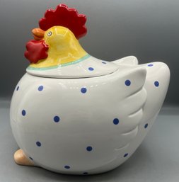 International Certified Coco Dowley Ceramic Polka Dot Hen Cookie Jar